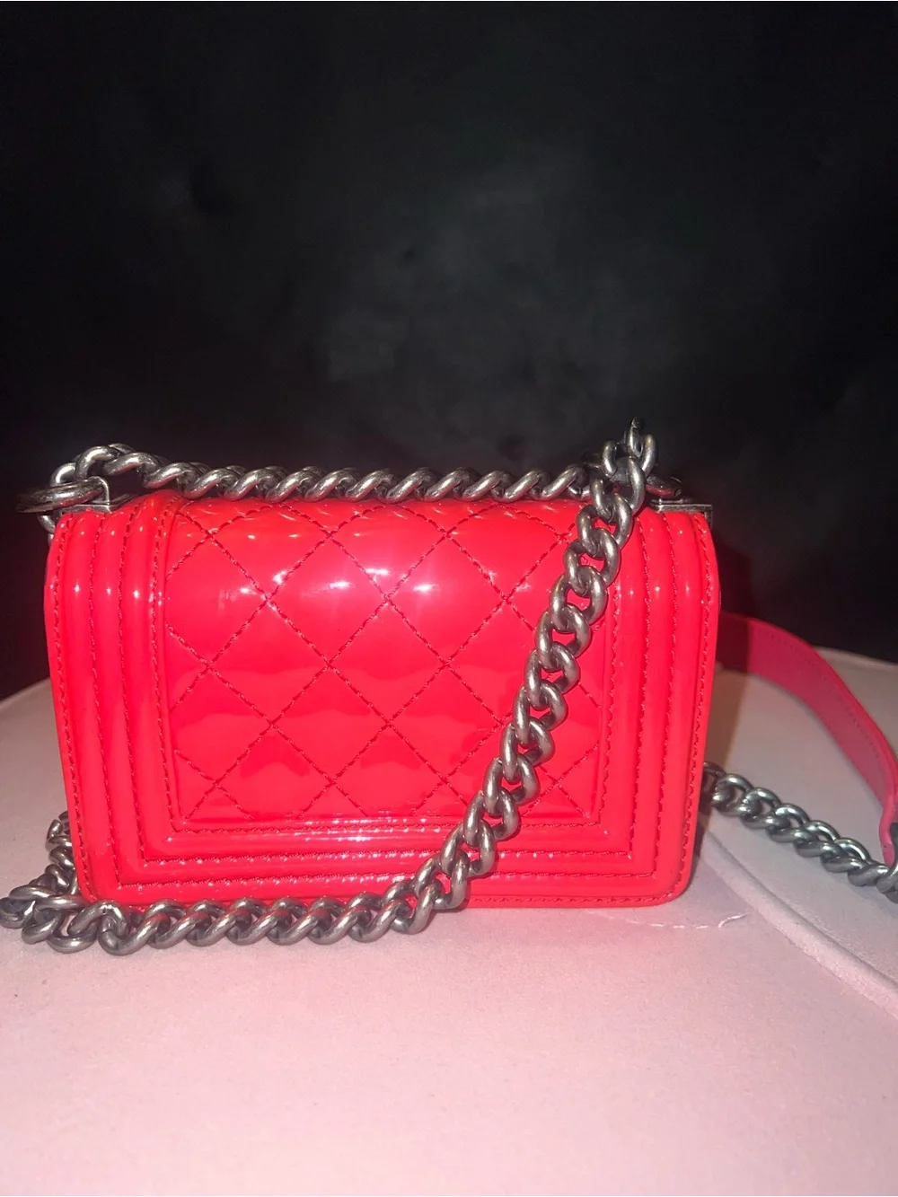 Chanel Quilted Hot Pink flap boy bag